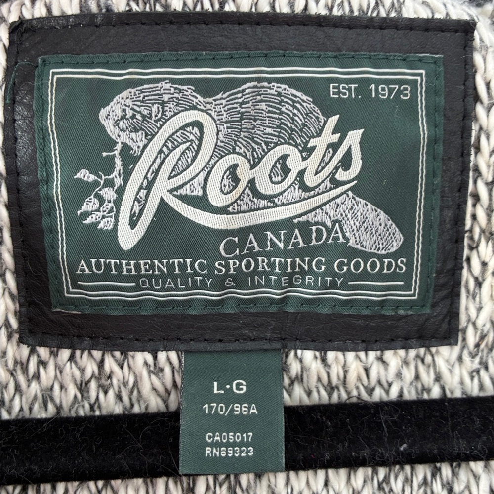 Roots Size L Longline Open Cardigan - Ombre Black/Gray/Cream - Picture 5 of 7